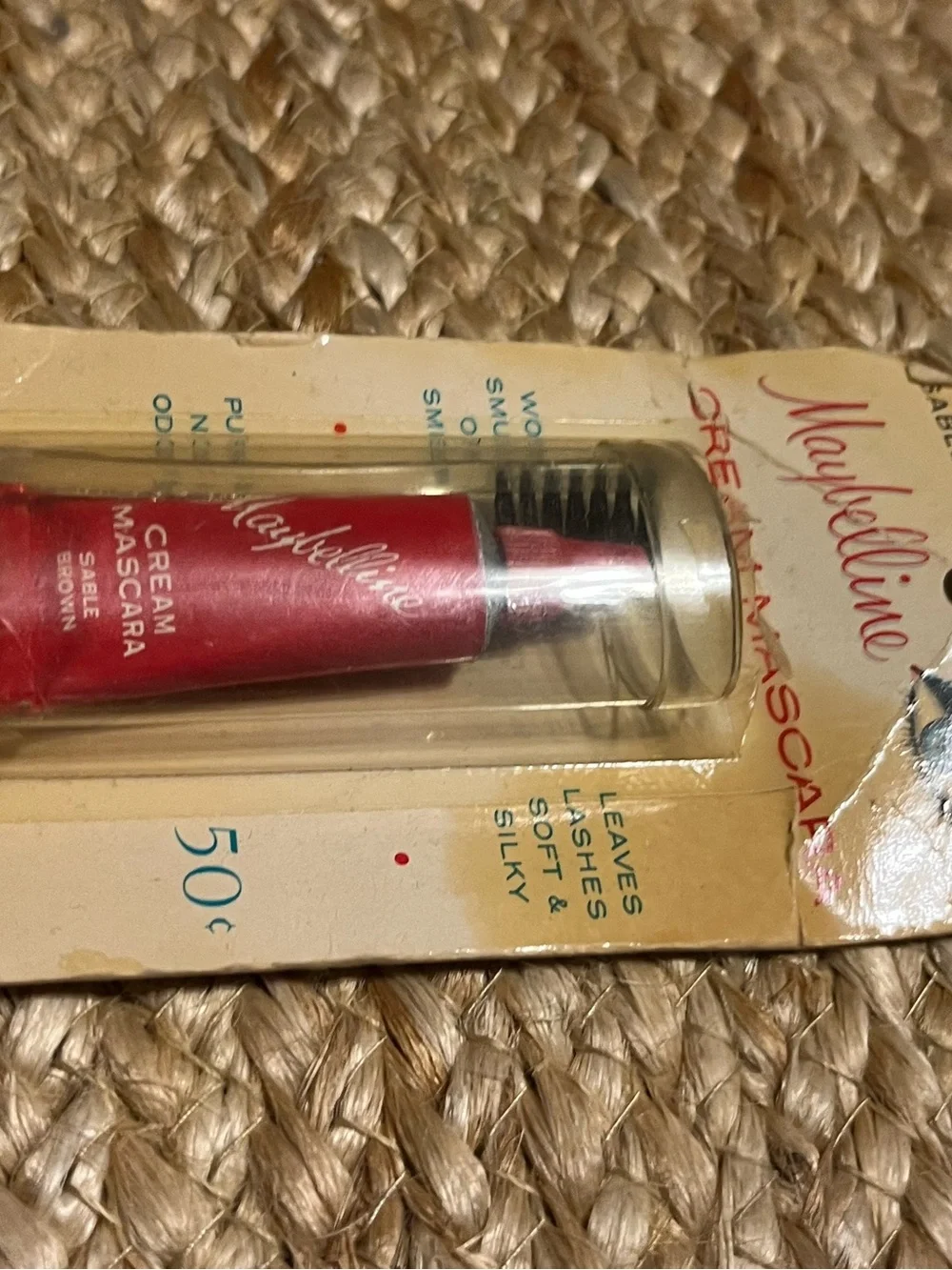 Deadstock 1950s Vintage Maybelline Cream Mascara in Sable Brown